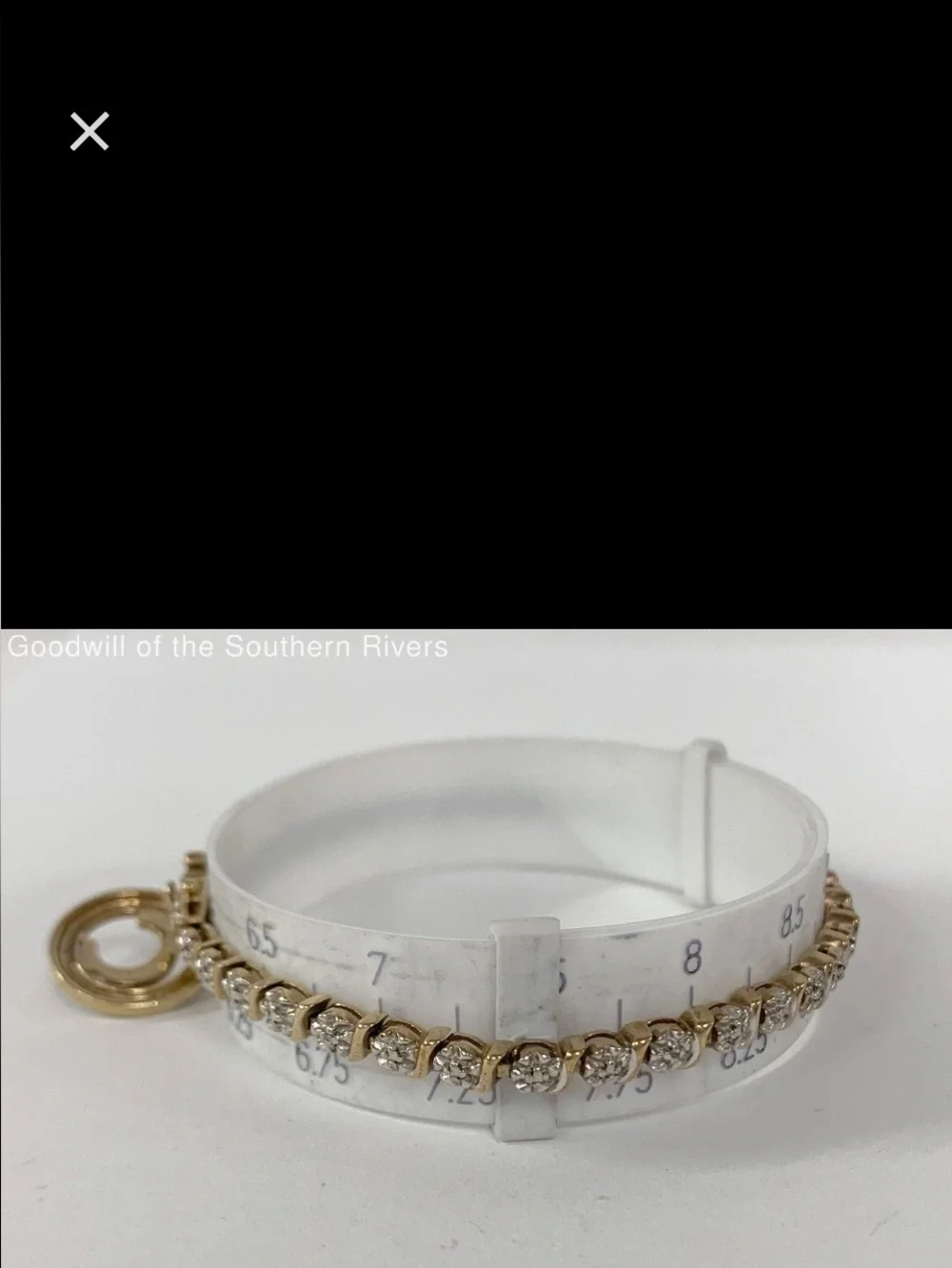 Ross-Simons Gold-Tone Bracelet with clear Crystals & C Initial